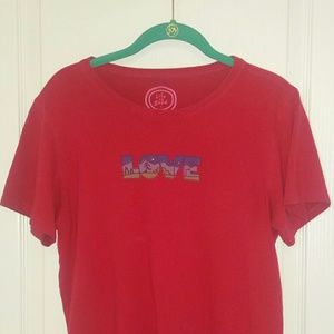 Life is good pink xl tee